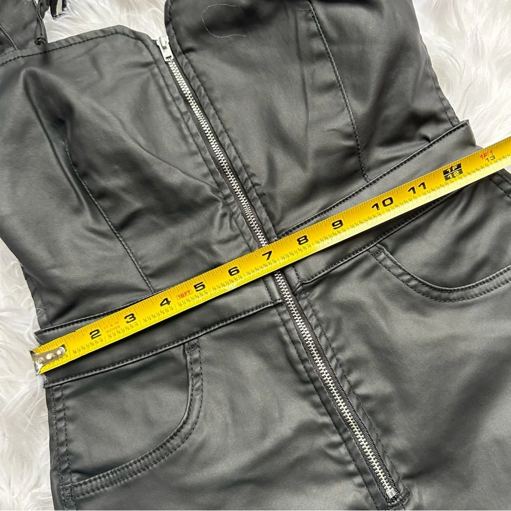 Free People • We The Free Crvy 2nd Ave Leather One Piece Jumpsuit Open Back - Picture 12 of 13